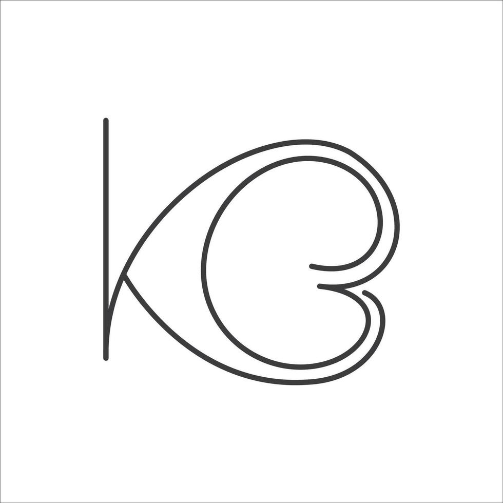 Initial letter bk logo or kb logo vector design template