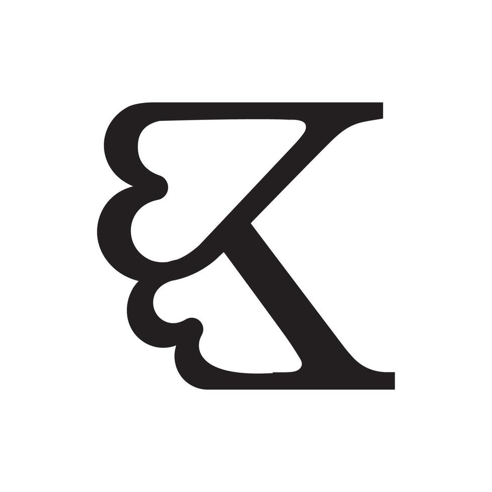 Initial letter bk logo or kb logo vector design template