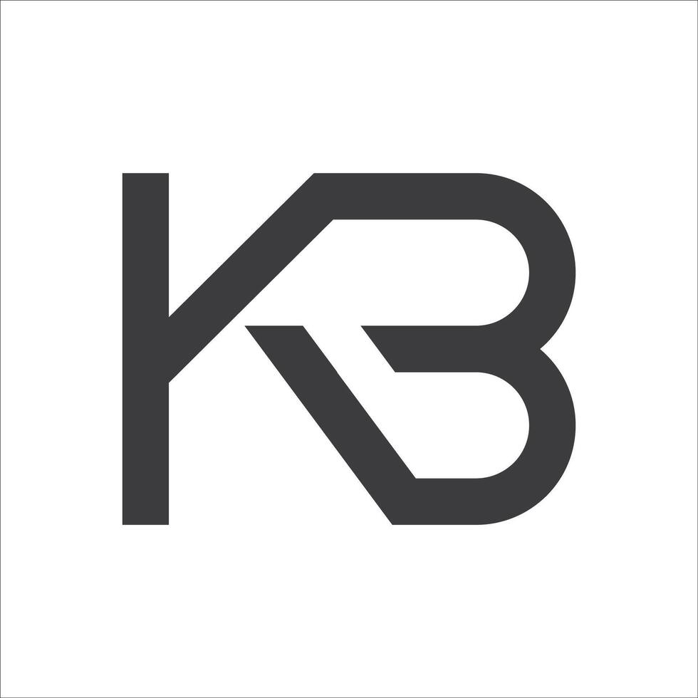 Initial letter bk logo or kb logo vector design template