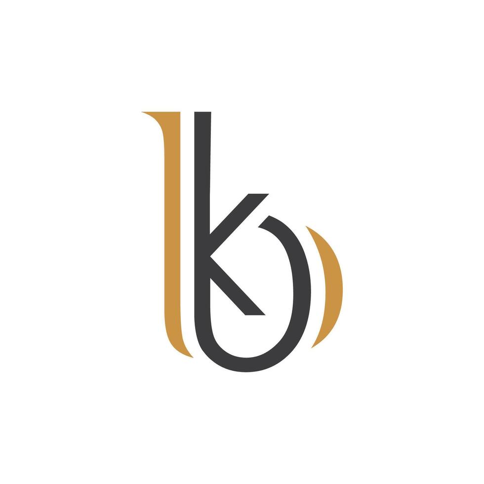 Initial letter bk logo or kb logo vector design template