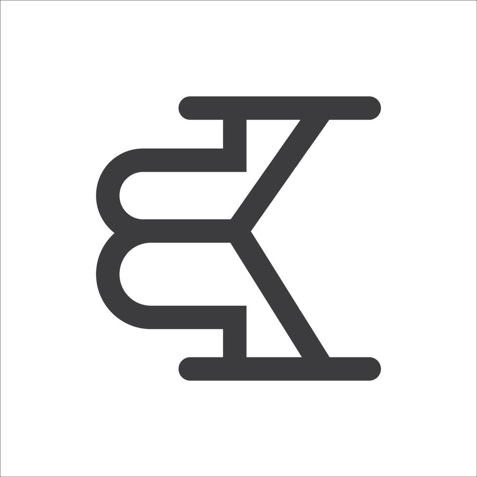 Initial letter bk logo or kb logo vector design template