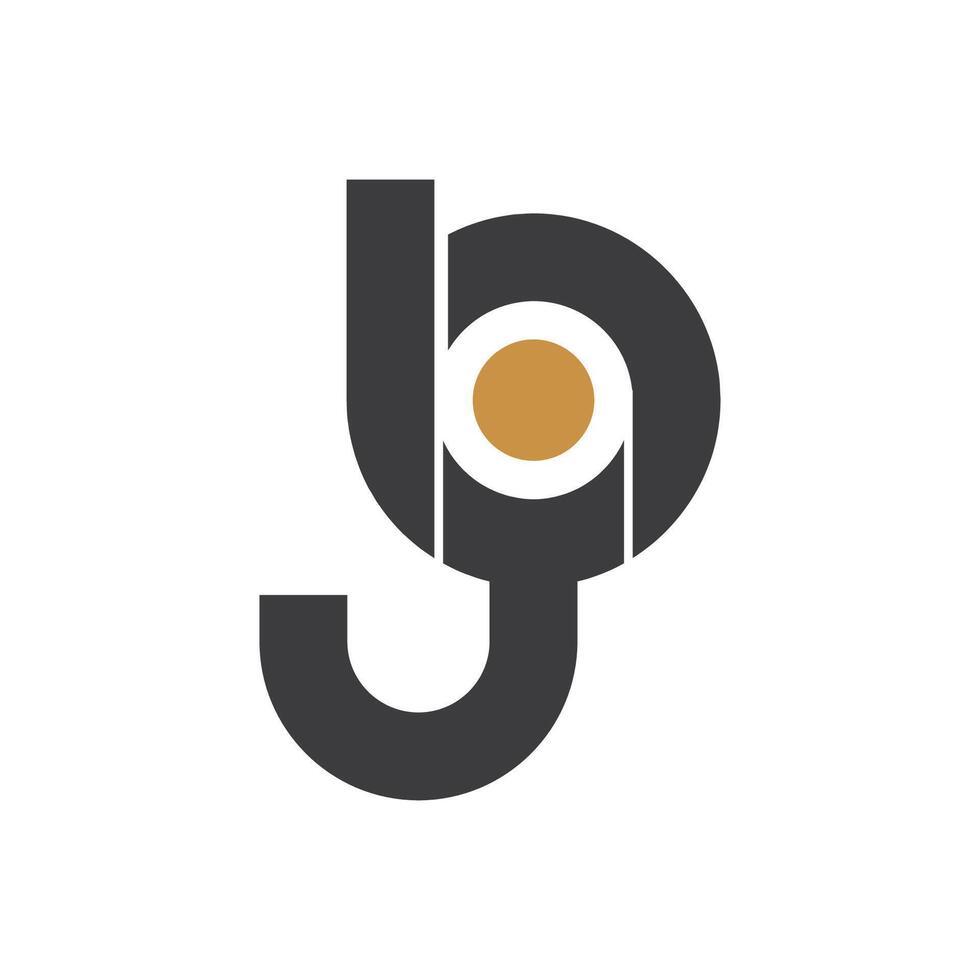 Initial letter bj logo or jb logo vector design template