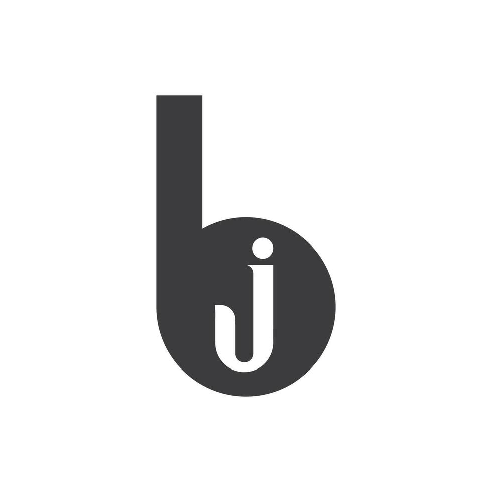 Initial letter bj logo or jb logo vector design template