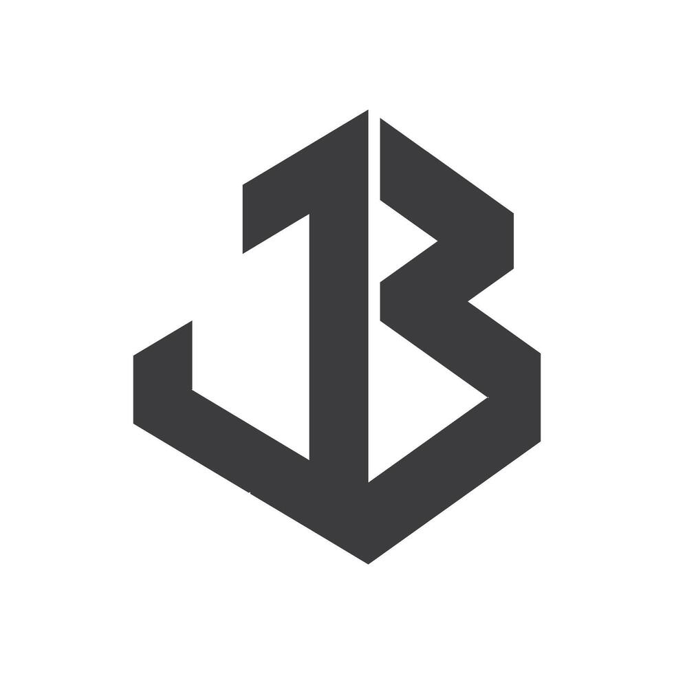 Initial letter bj logo or jb logo vector design template