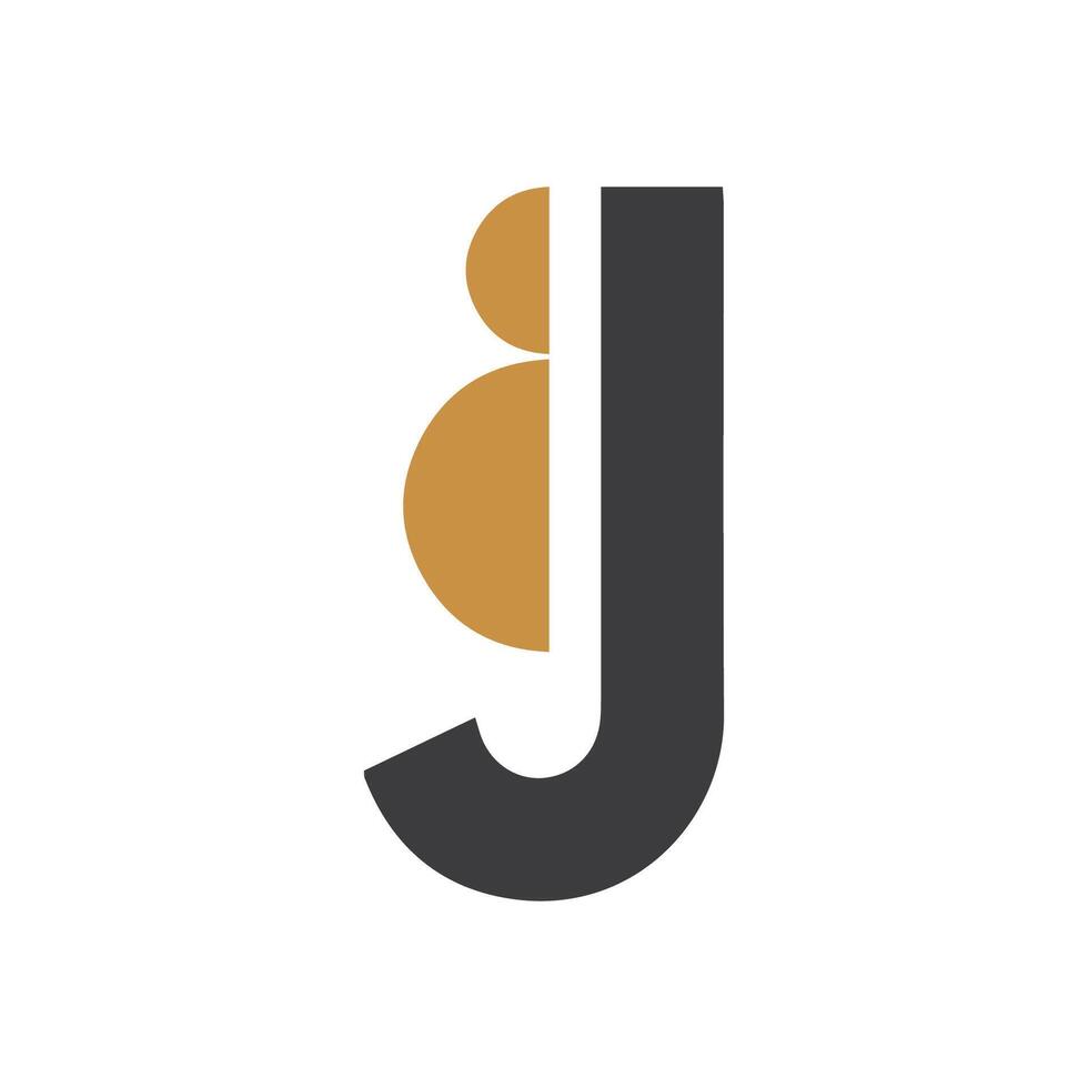 Initial letter bj logo or jb logo vector design template