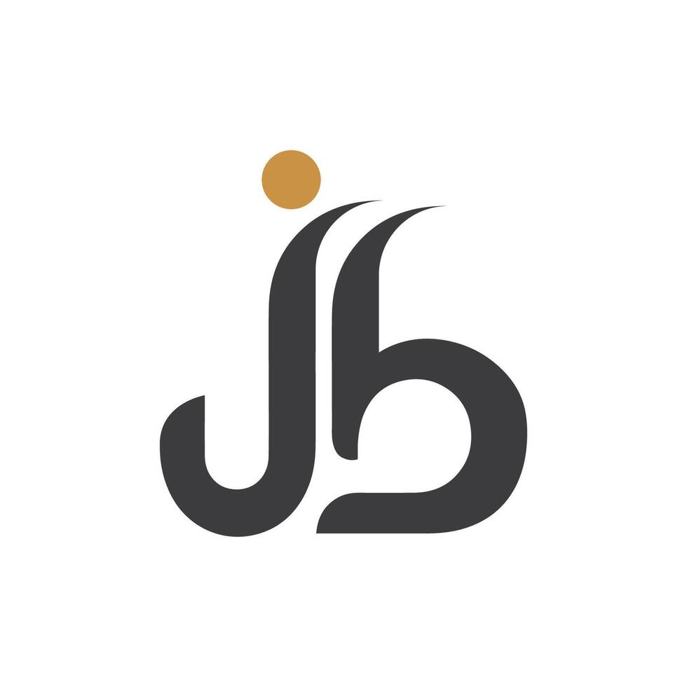 Initial letter bj logo or jb logo vector design template