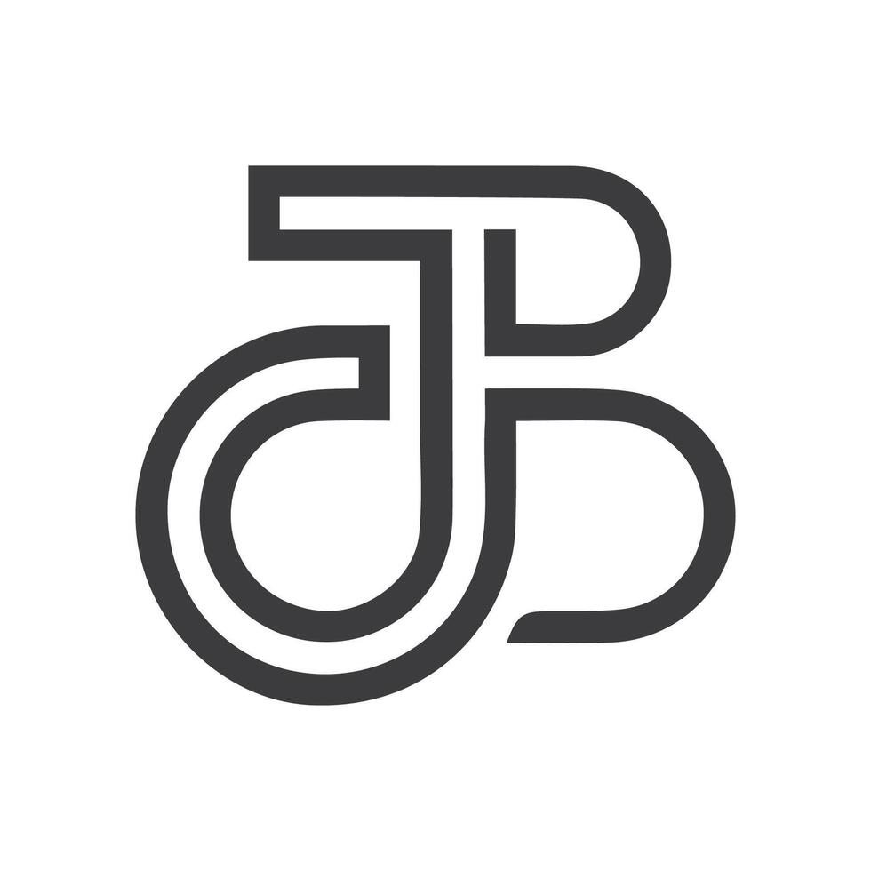 Initial letter bj logo or jb logo vector design template