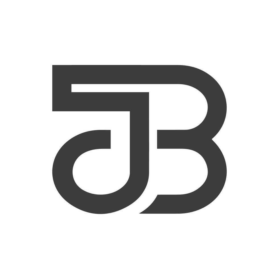 Initial letter bj logo or jb logo vector design template