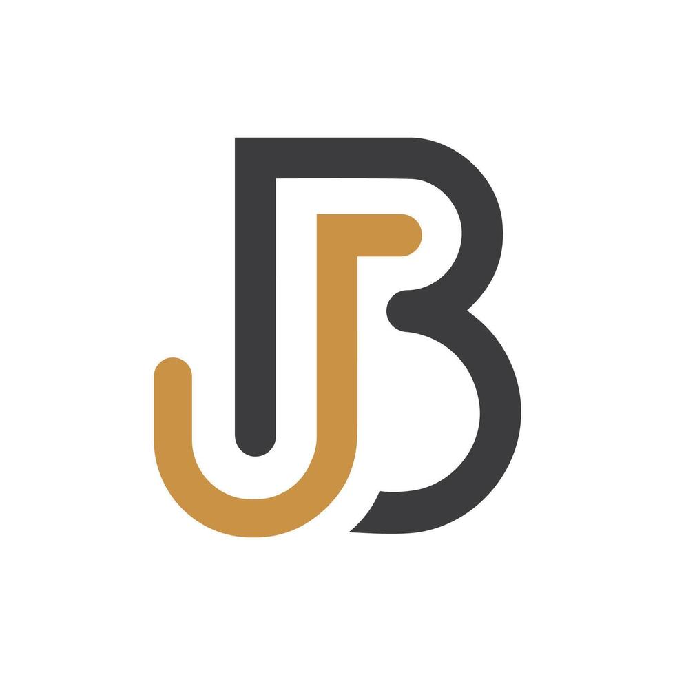 Initial letter bj logo or jb logo vector design template