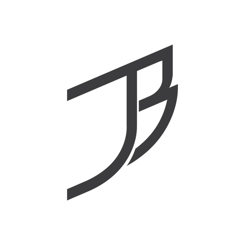Initial letter bj logo or jb logo vector design template