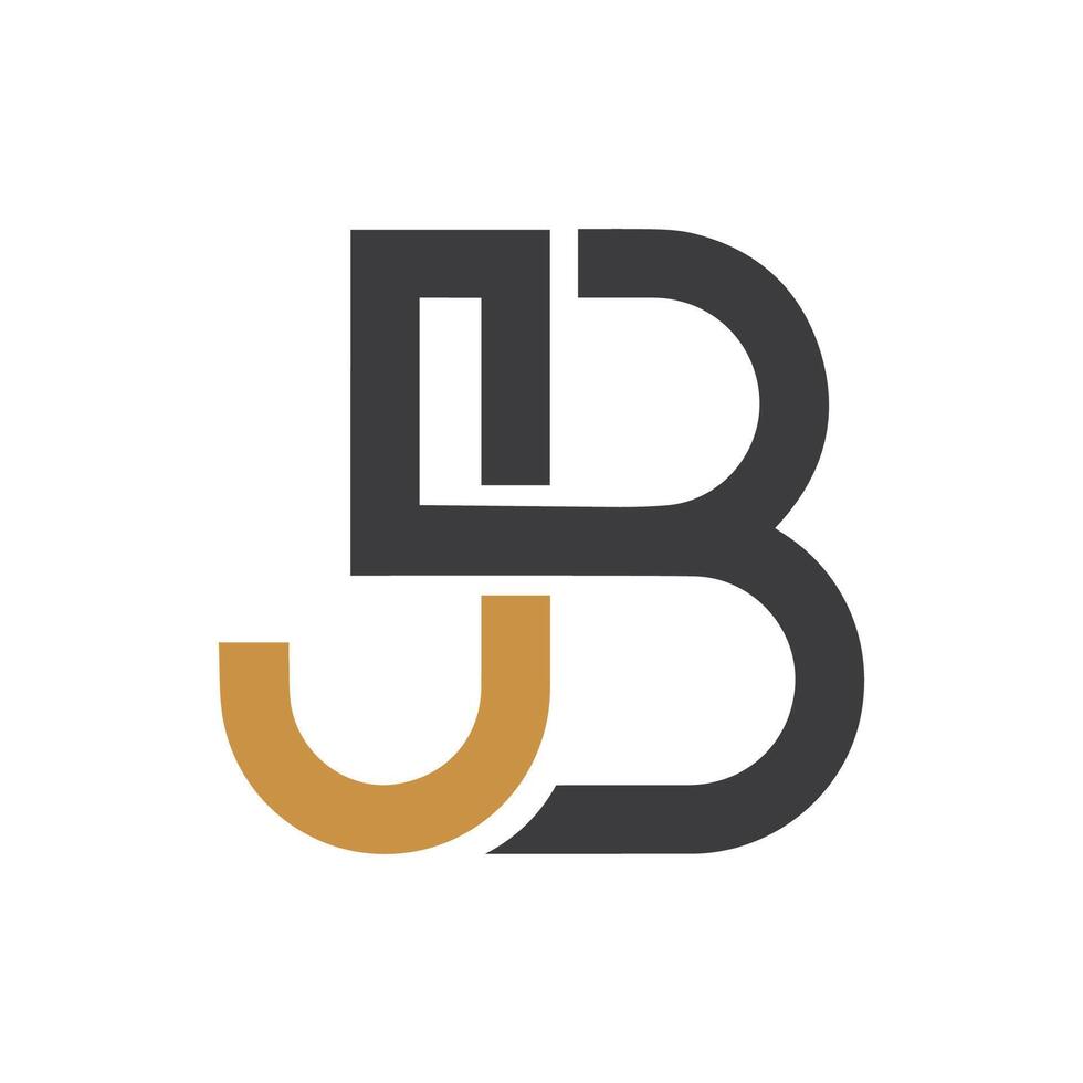 Initial letter bj logo or jb logo vector design template