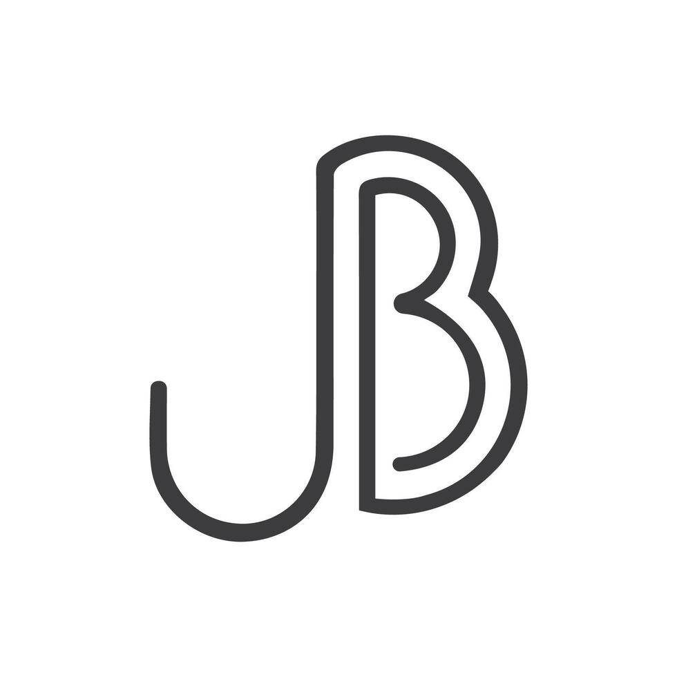 Initial letter bj logo or jb logo vector design template