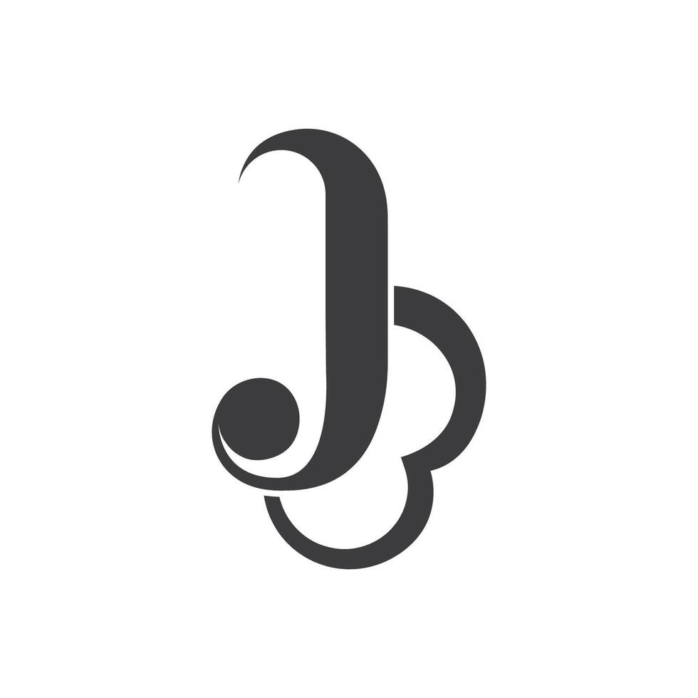 Initial letter bj logo or jb logo vector design template