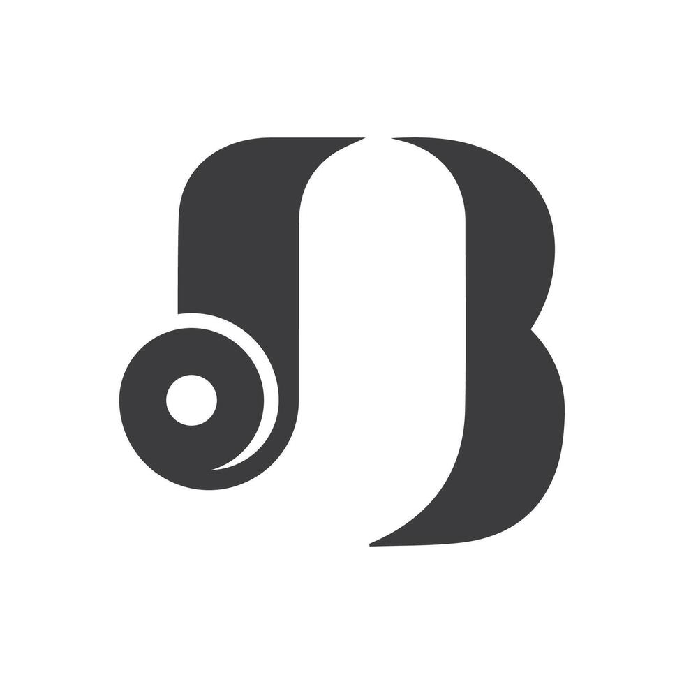 Initial letter bj logo or jb logo vector design template