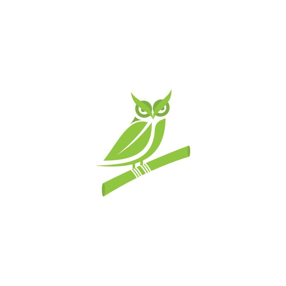 búho logo icono proteger ala creativo moderno diseño. búho logo con hoja icono vector. vector
