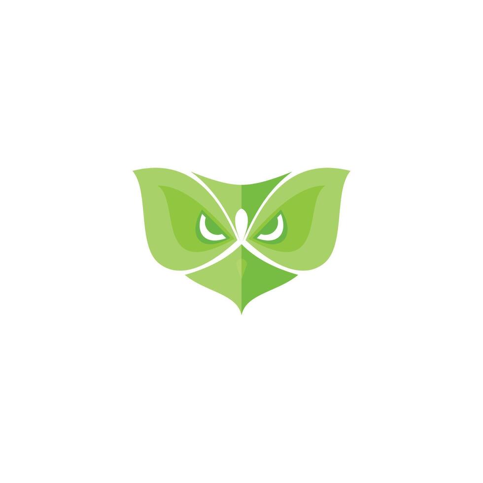 Owl Logo icon shield wing creative Modern Design. Owl logo with leaf icon vector. vector