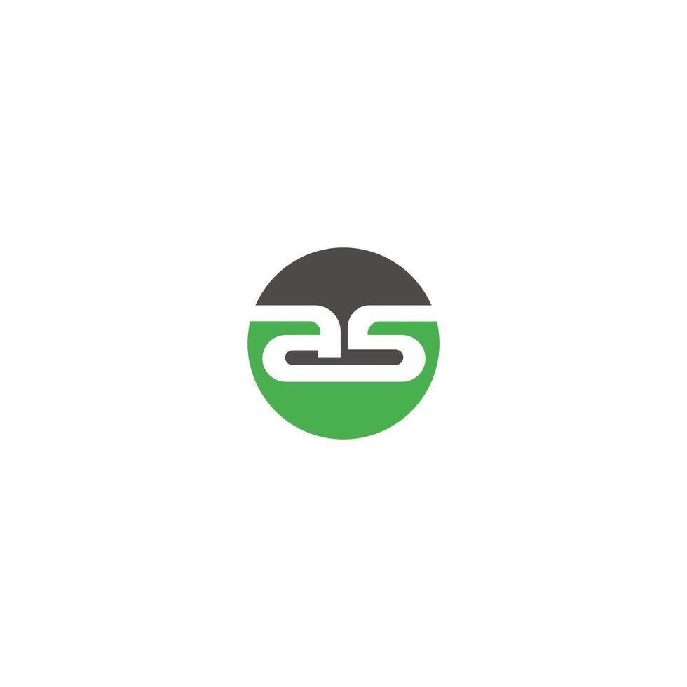 Initial letter as or sa logo vector design template