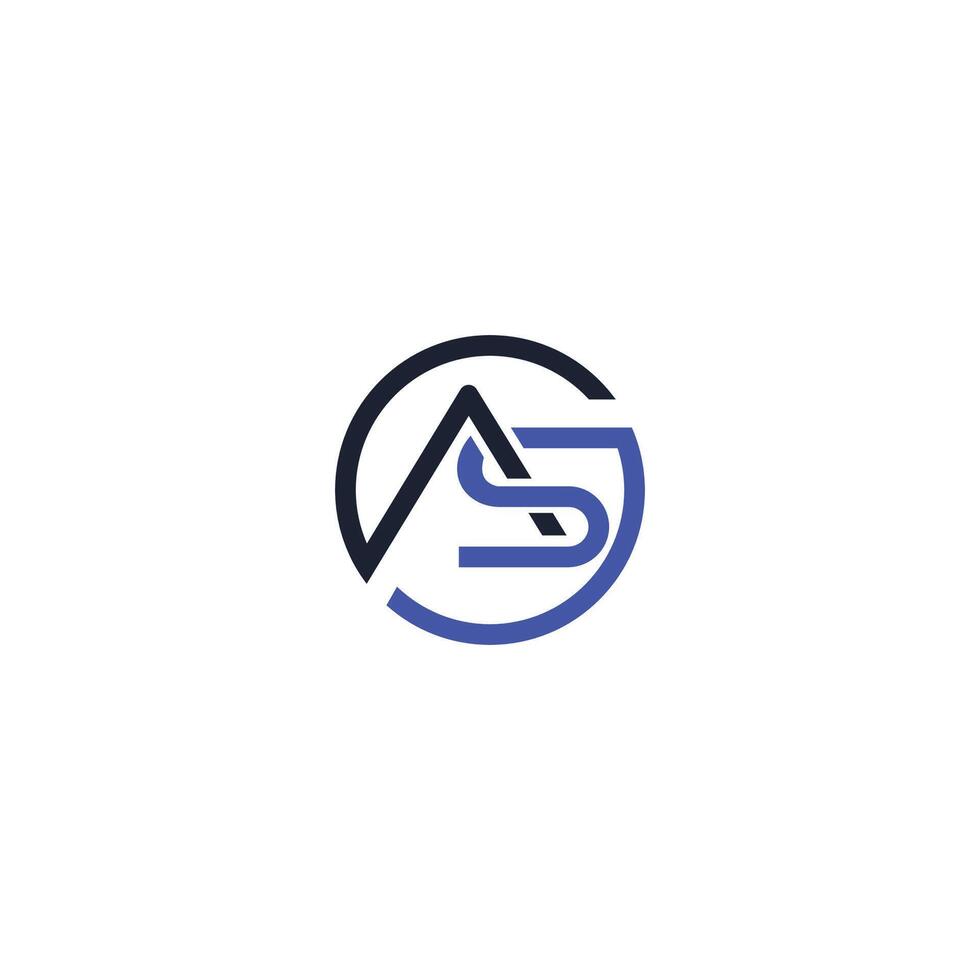 Initial letter as or sa logo vector design template
