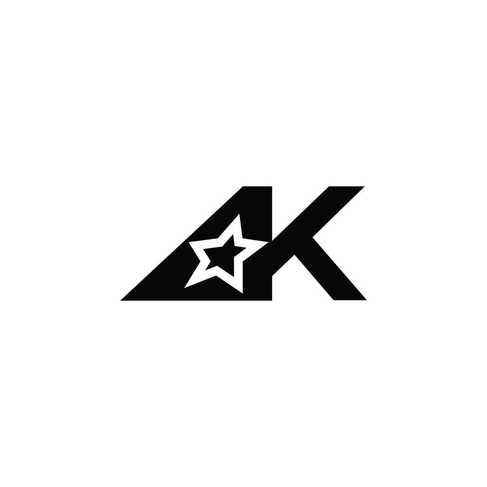 Initial Letter ak logo or ka logo vector design template