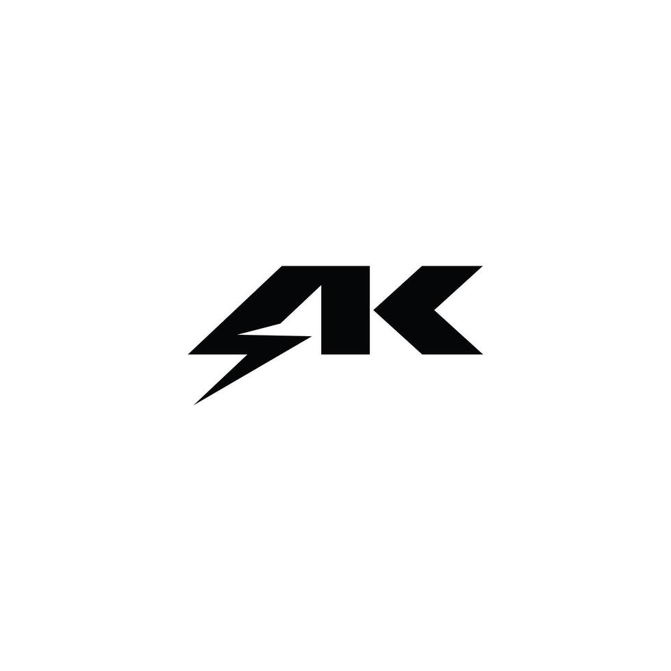 Initial Letter ak logo or ka logo vector design template