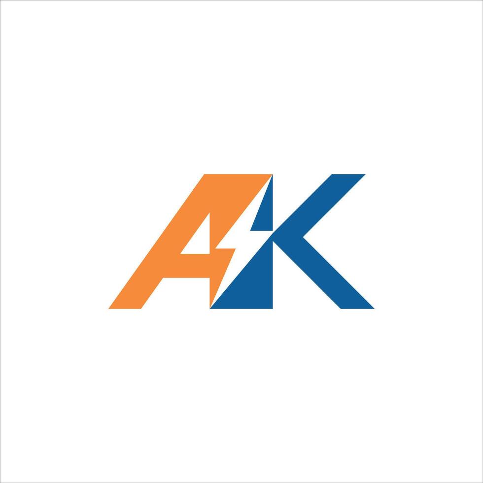 Initial Letter ak logo or ka logo vector design template