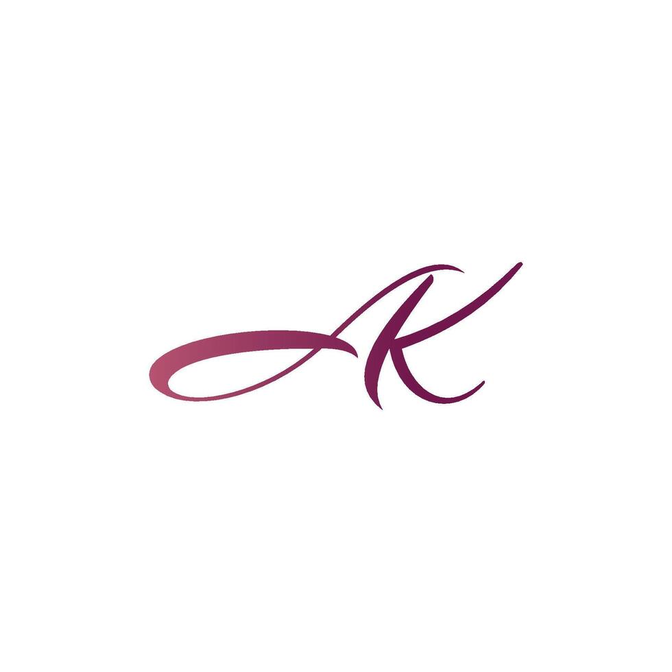 Initial Letter ak logo or ka logo vector design template