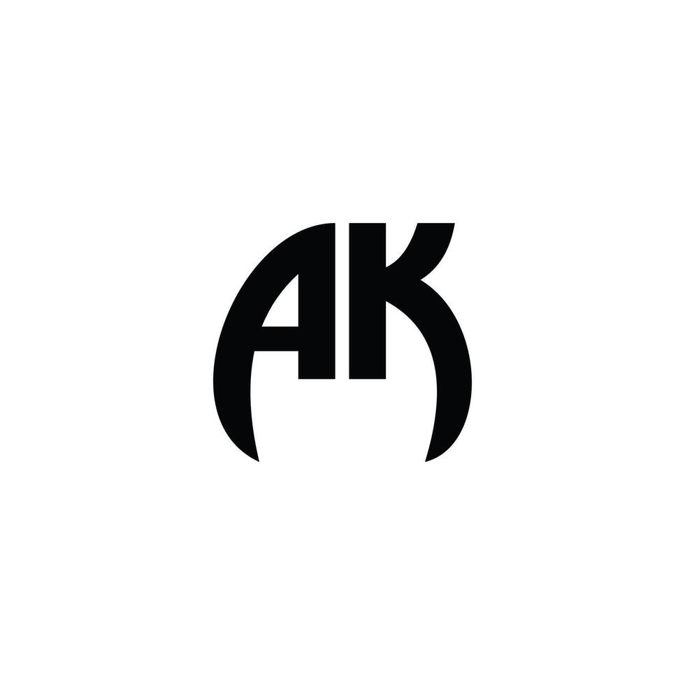 Initial Letter ak logo or ka logo vector design template