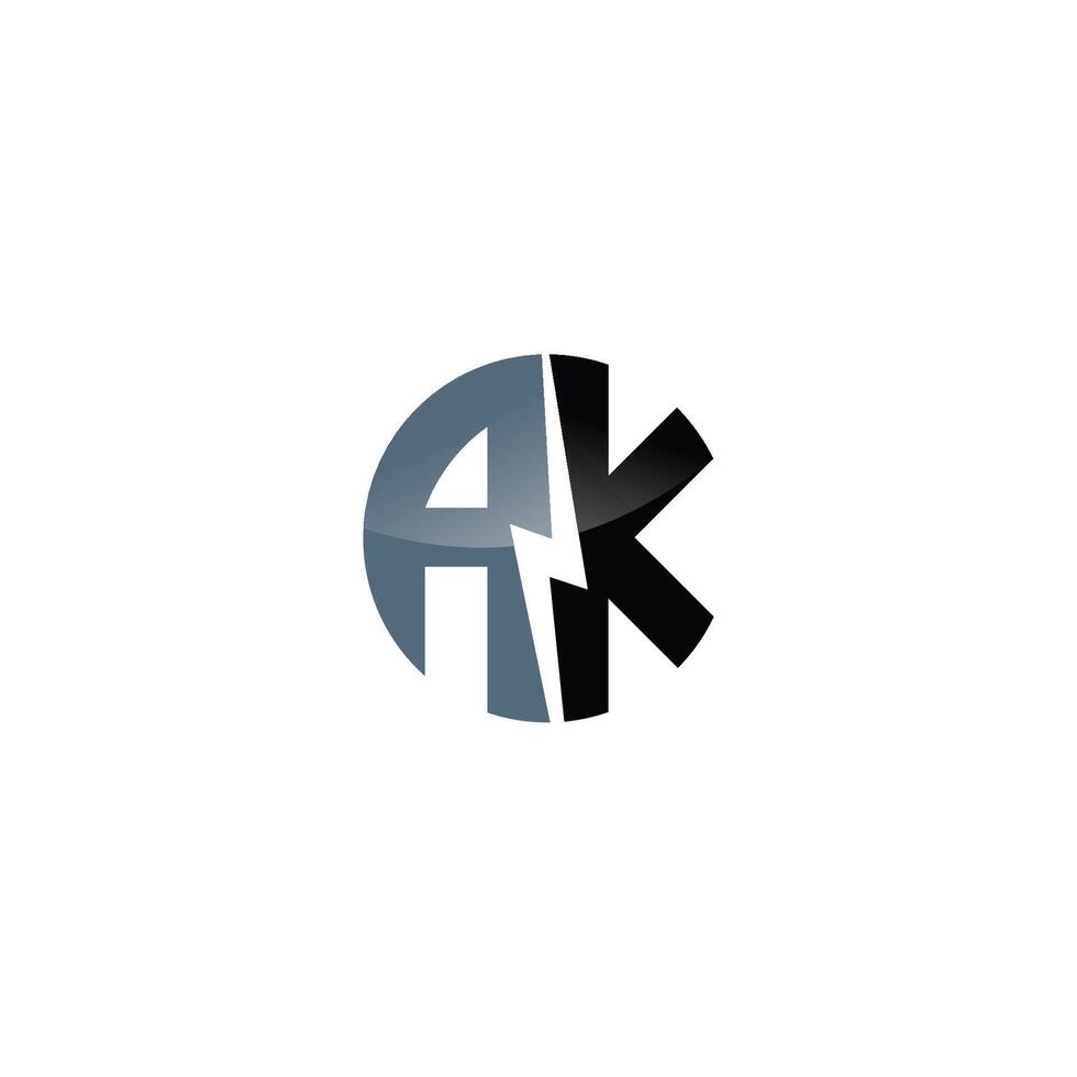 Initial Letter ak logo or ka logo vector design template