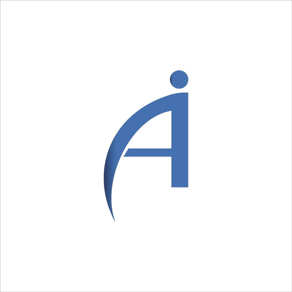 Initial letter ai or ia logo vector design template