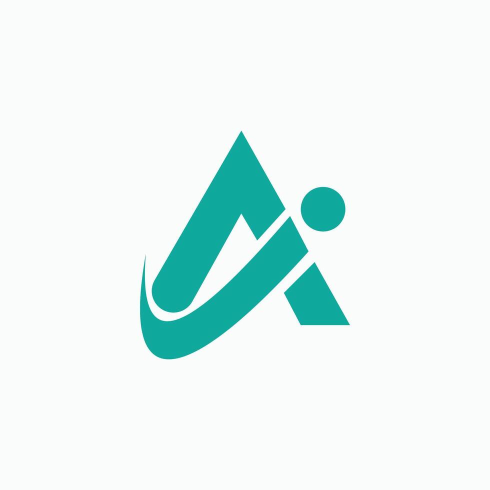 Initial letter ai or ia logo vector design template