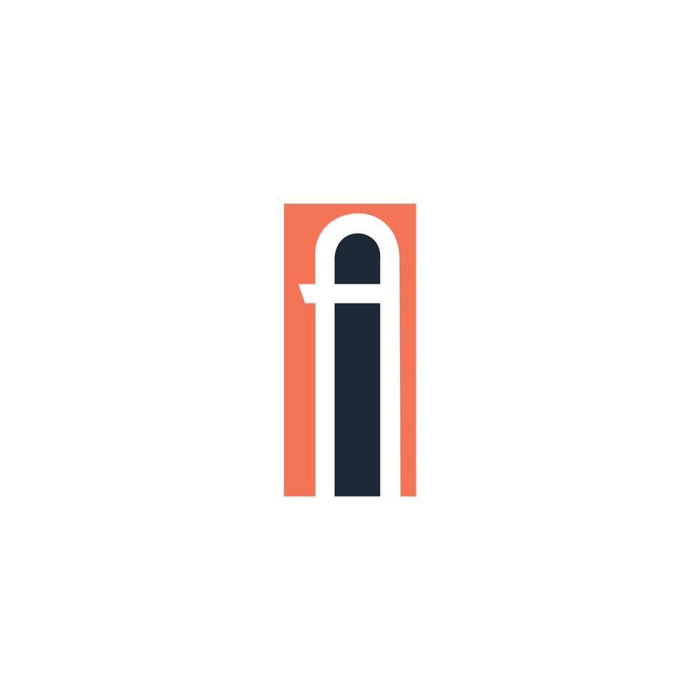Initial letter ai or ia logo vector design template