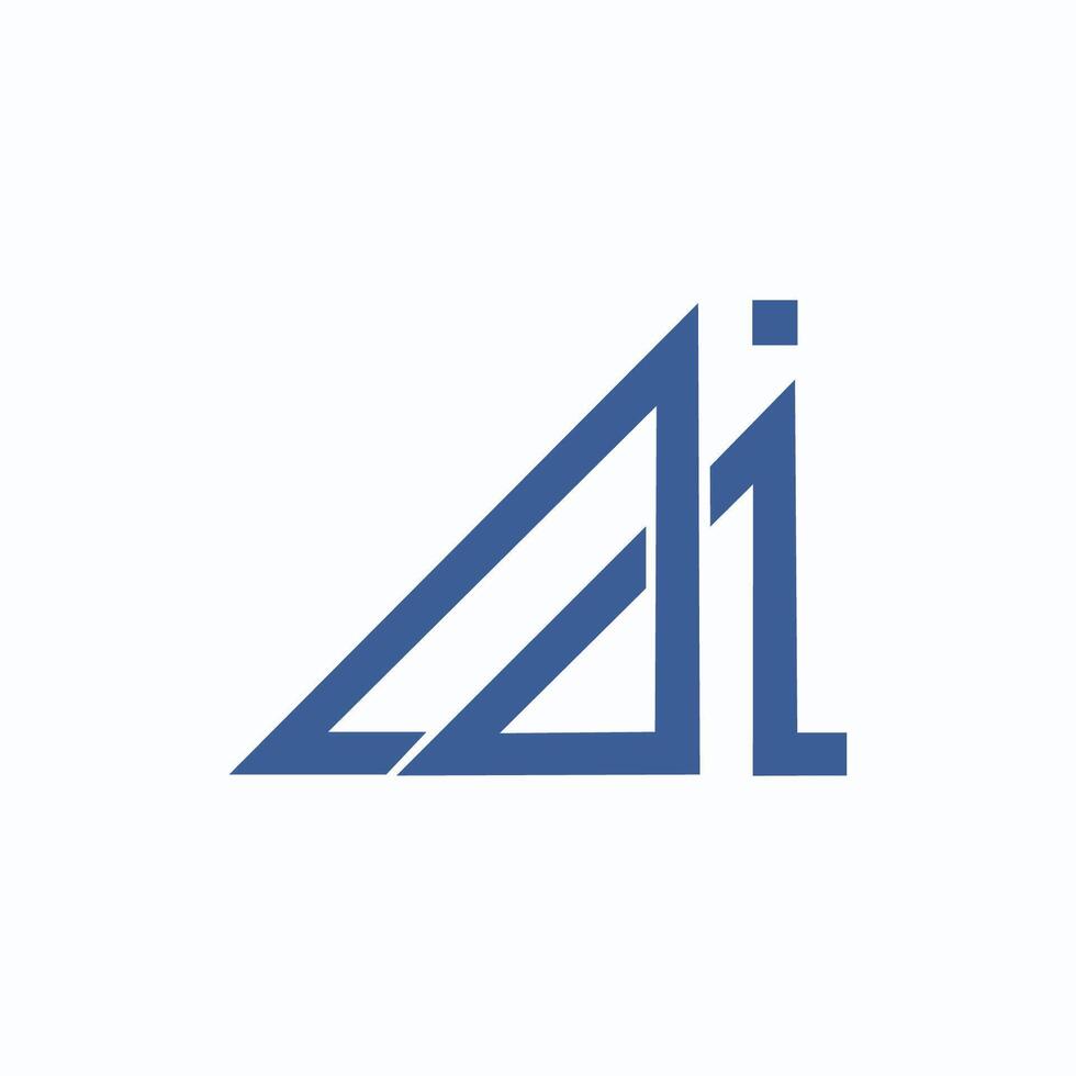 Initial letter ai or ia logo vector design template