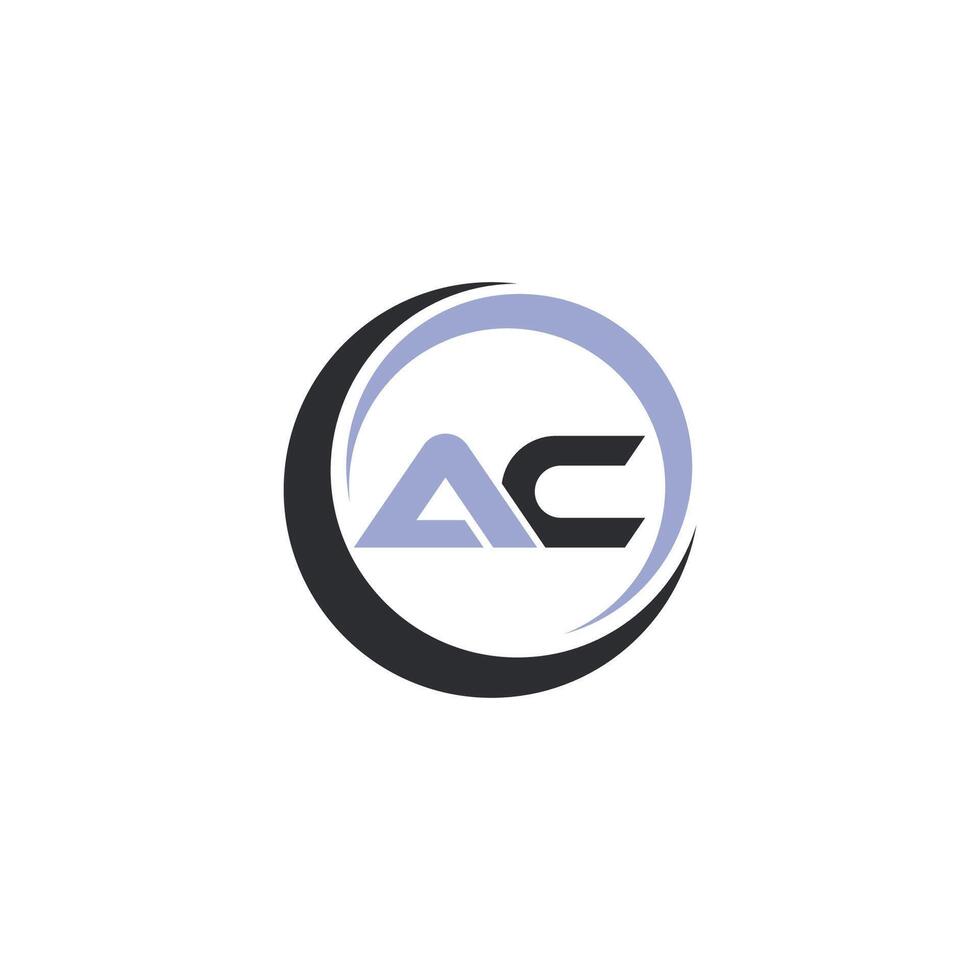 Initial letter ac or ca logo vector design template