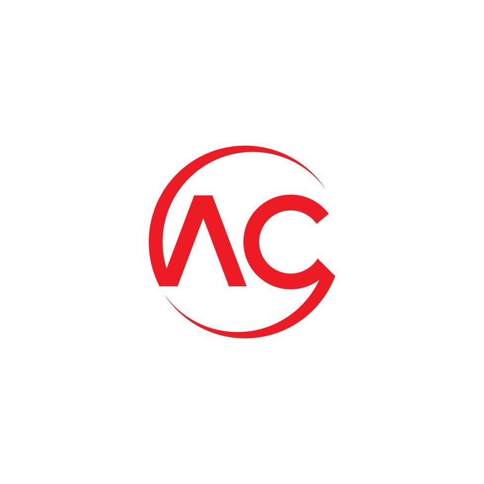 Initial letter ac or ca logo vector design template