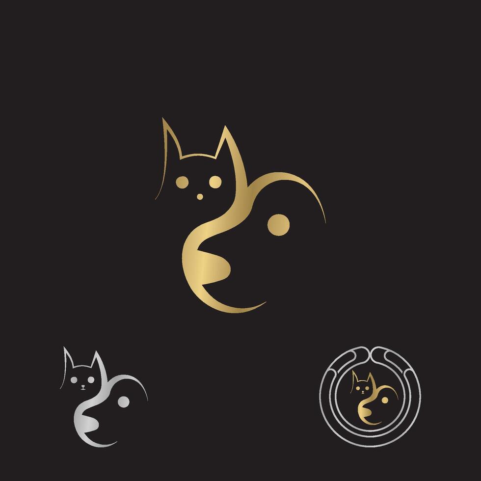 Pets care logo vector template