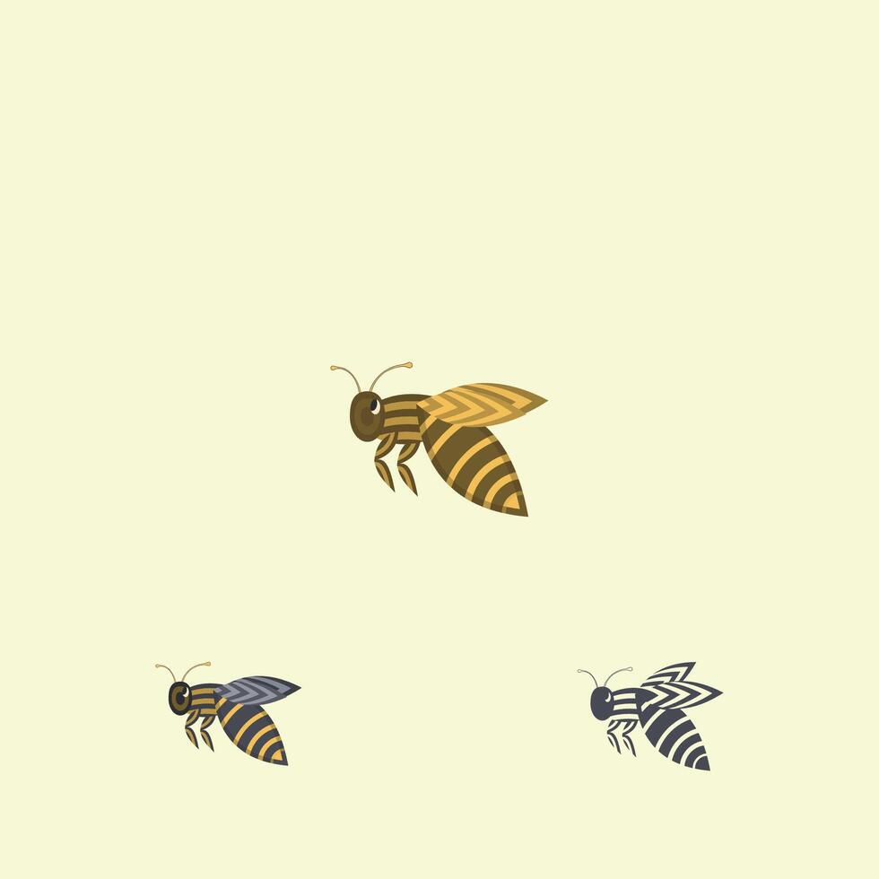 Honey bee logo insect design template vector