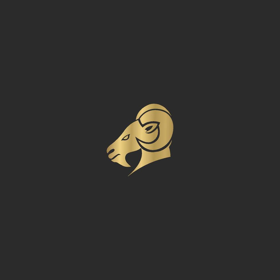 animal RAM grande cuerno logo diseño vector