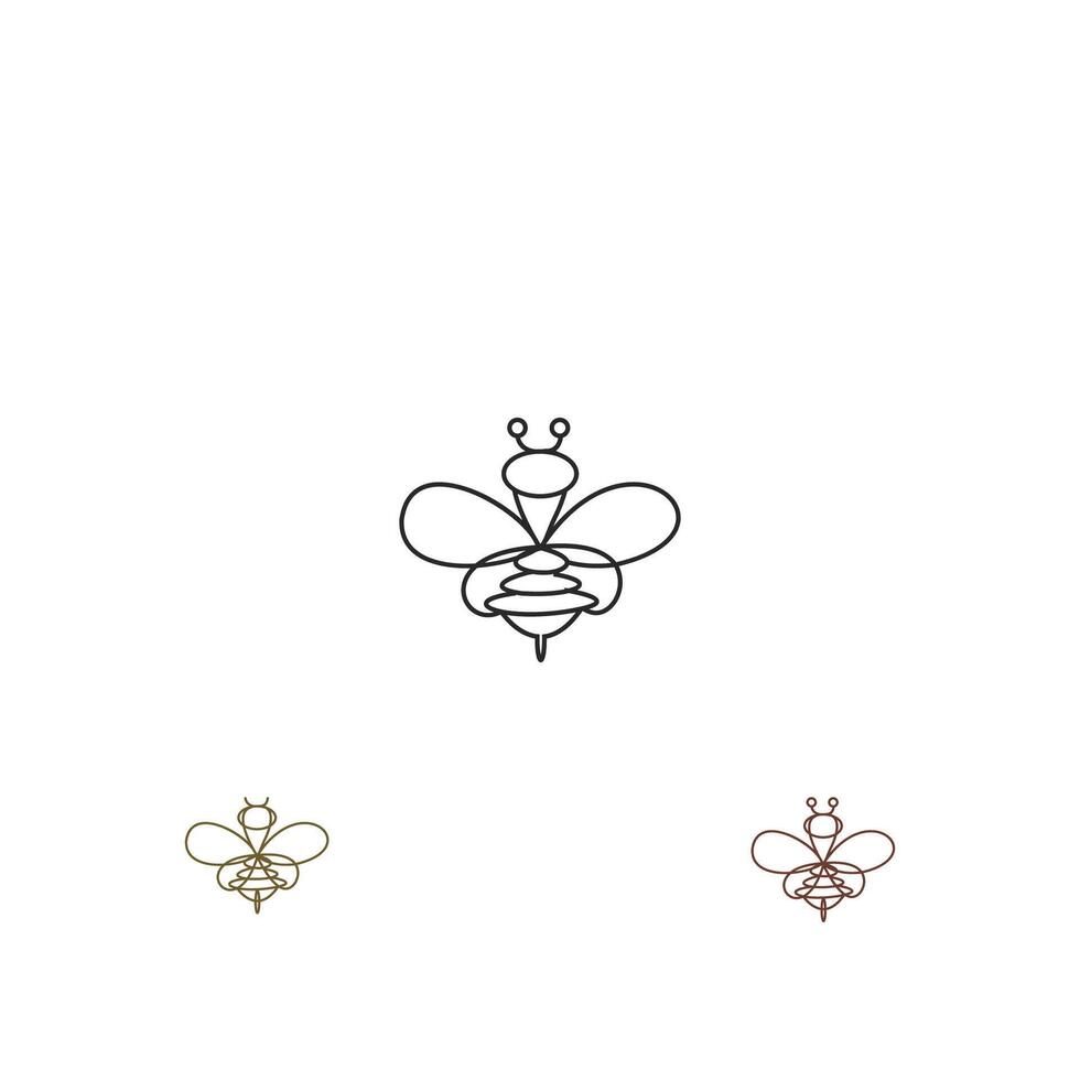 Honey bee logo insect design template vector