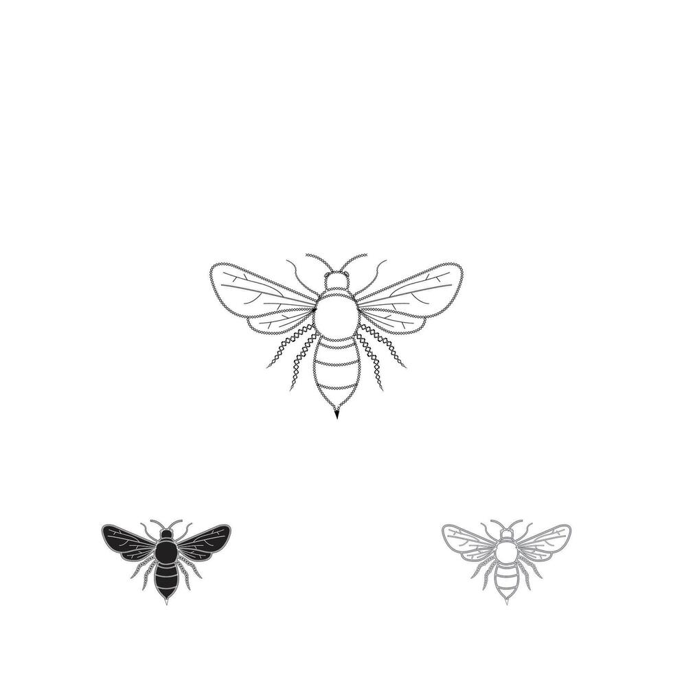 Honey bee logo insect design template vector