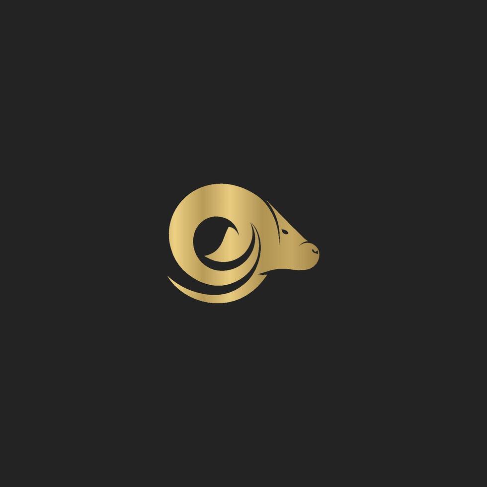 Animal ram big horn logo design vector