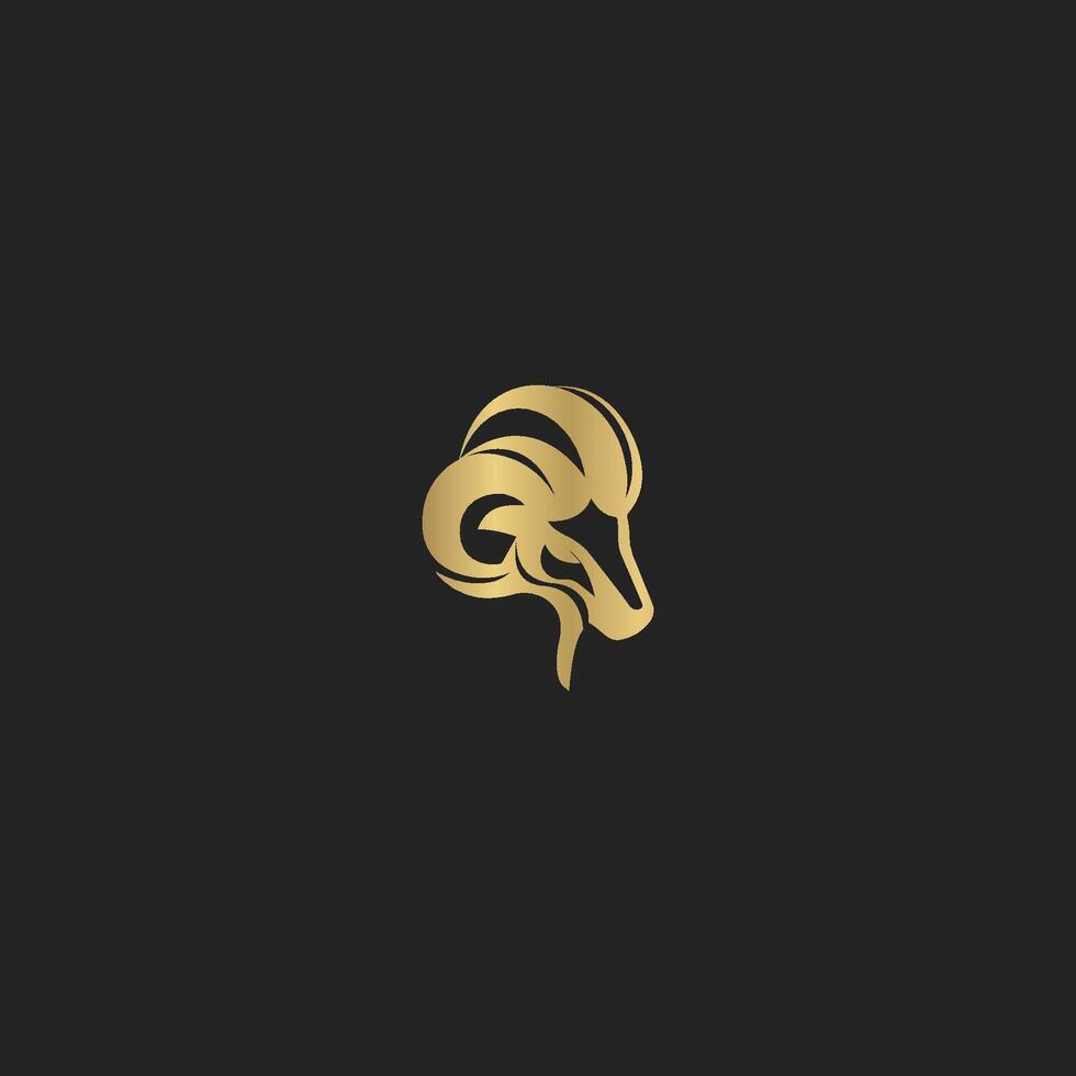 Animal ram big horn logo design vector