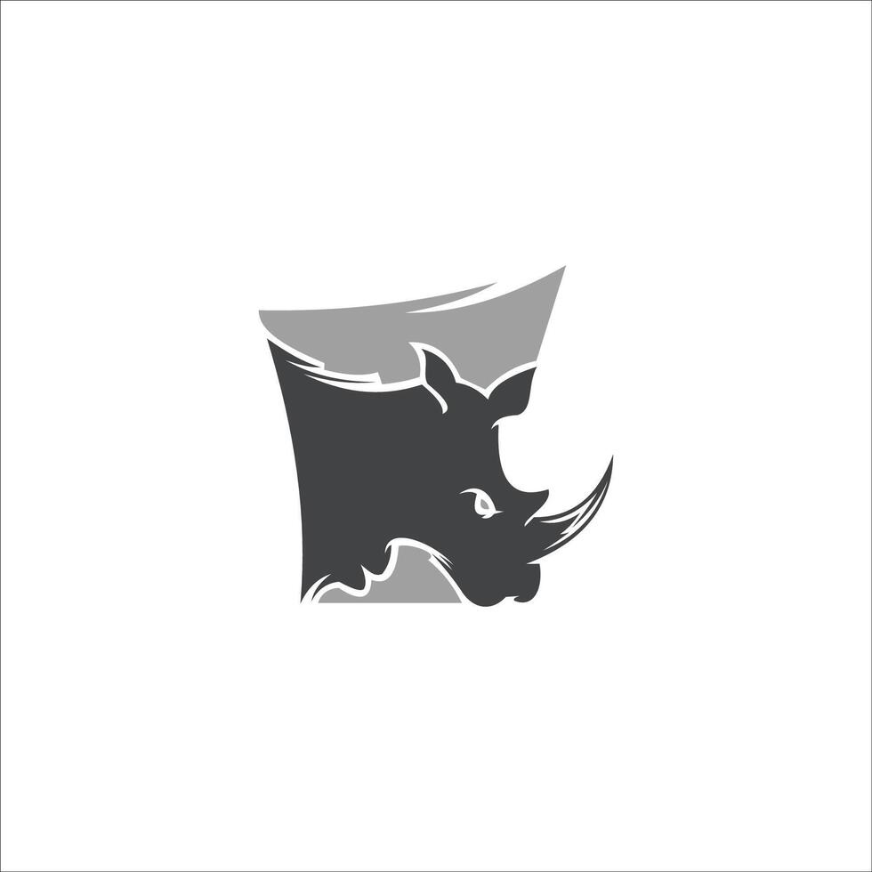 Animal Rhino logo design template vector