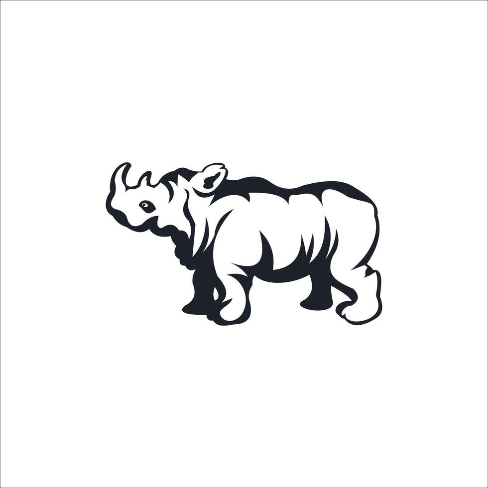 Animal Rhino logo design template vector