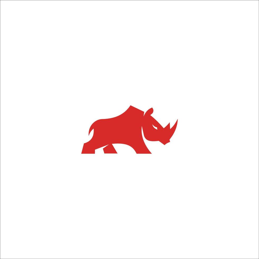 Animal Rhino logo design template vector