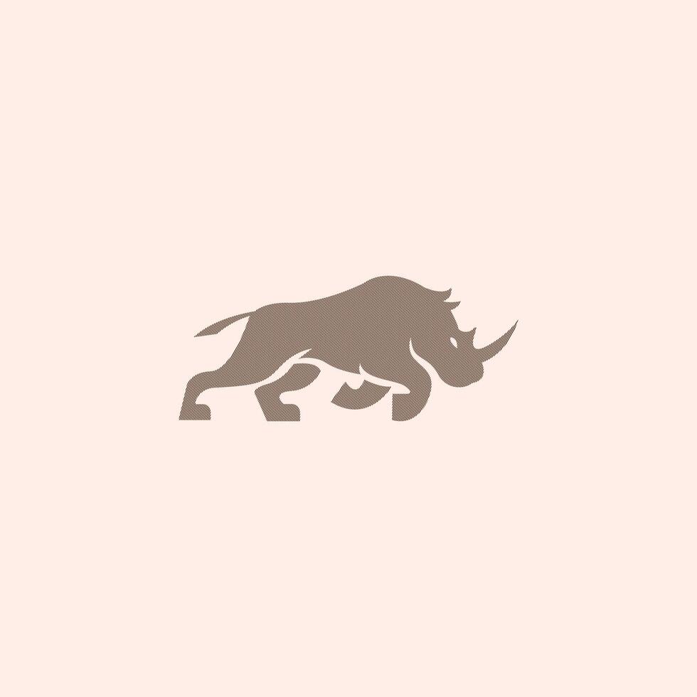 Animal Rhino logo design template vector