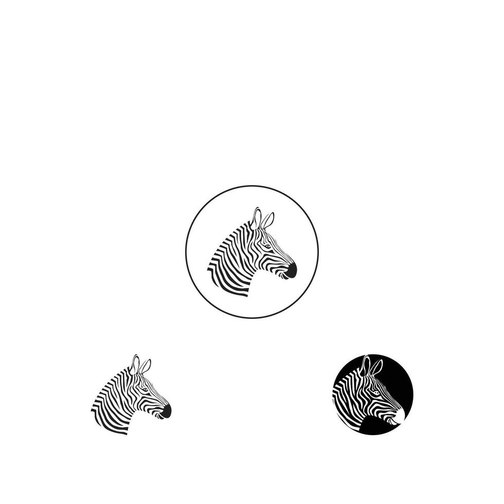 Zebra Logo Design Inspiration. Zebra logo on white background vector