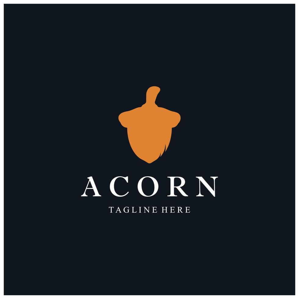 Simple Acorn logo design with leaves,oak leaves logo,isolated with vector illustration editing