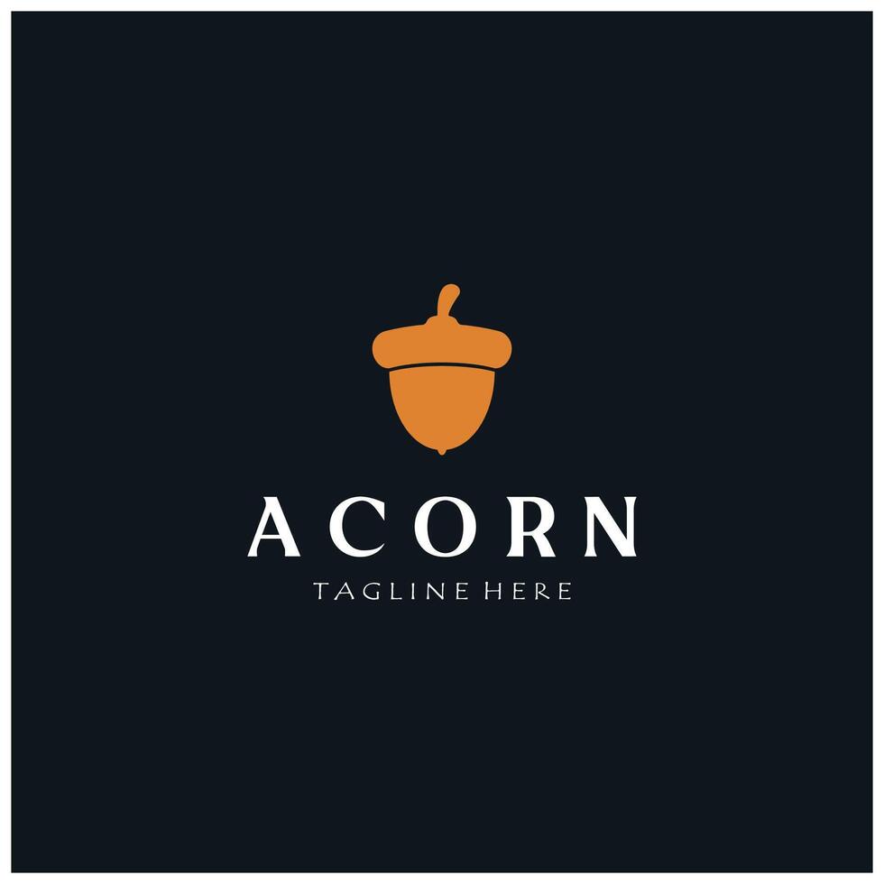 Simple Acorn logo design with leaves,oak leaves logo,isolated with vector illustration editing