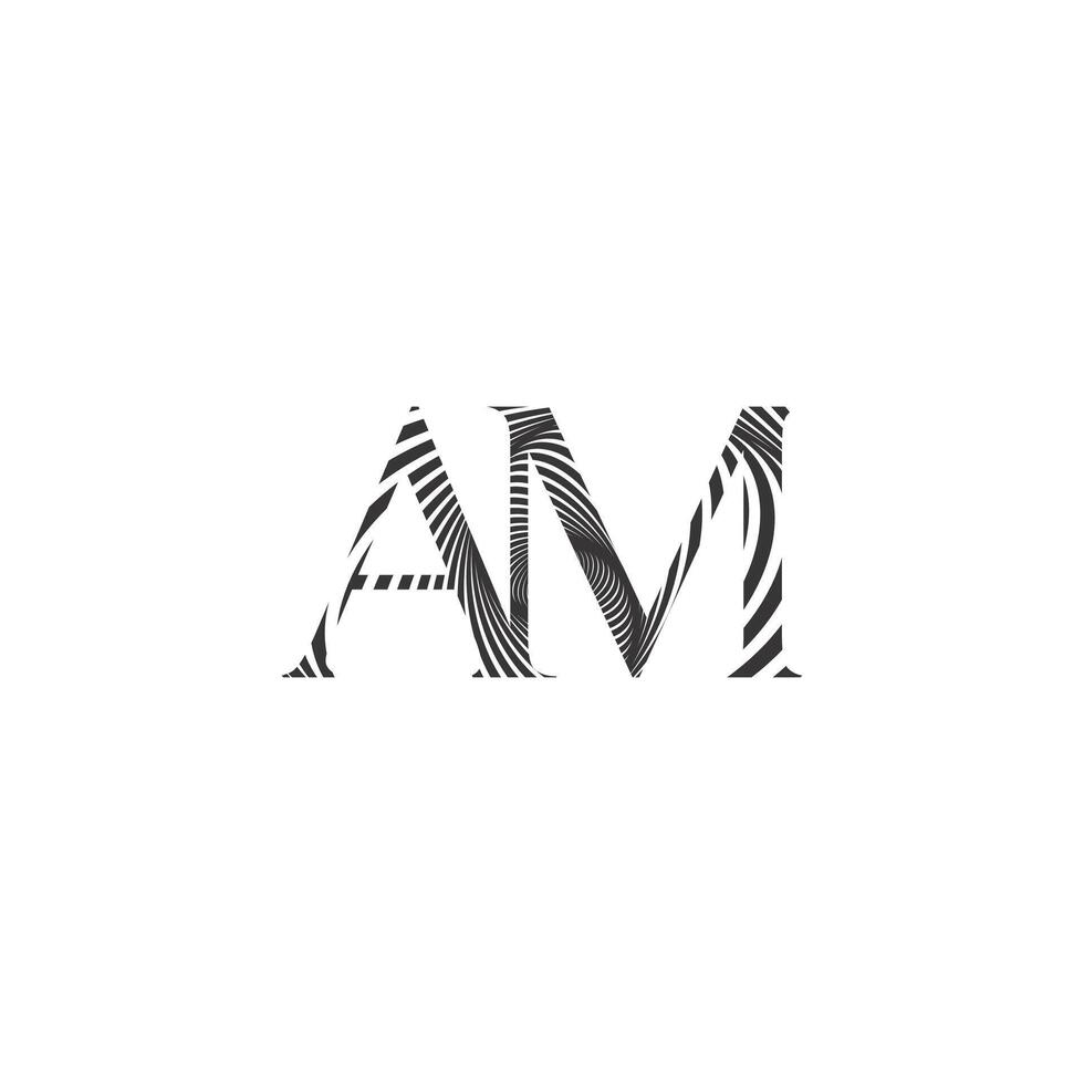 Alphabet letters Initials Monogram logo AM, MA, A and M vector