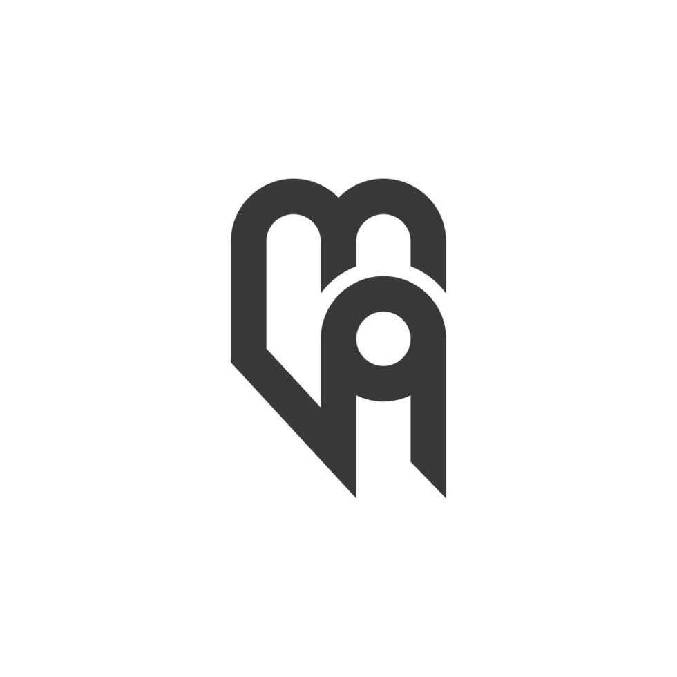 Alphabet letters Initials Monogram logo AM, MA, A and M vector